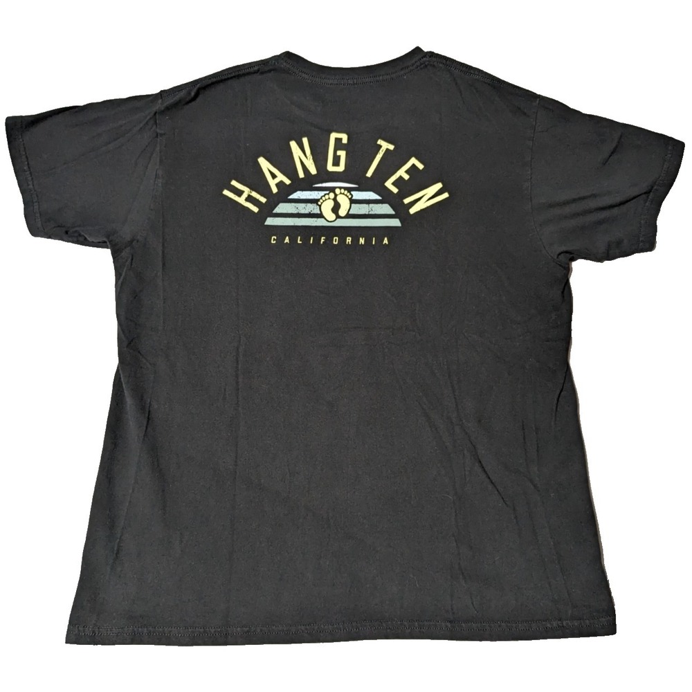 Hang Ten‎ California Black Double-Sided Graphic T-Shirt - Men Large